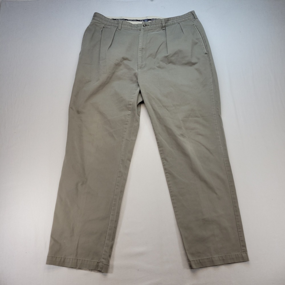 Polo Ralph Lauren Andrew Pant Mens 40x32 Brown Olive Pleated Chino Cotton Twill
